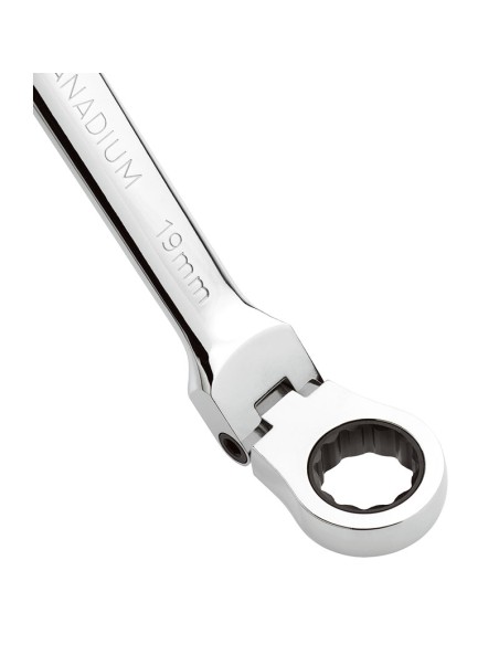 Chiave combinata con testa a cricchetto snodata 14 mm Fervi 0690/14