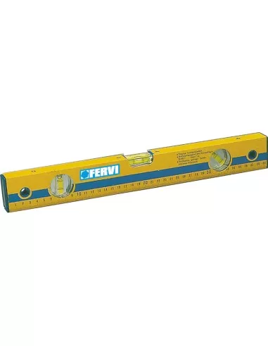 Livella in alluminio 300 mm a 3 bolle millimetrata Fervi 0824/300