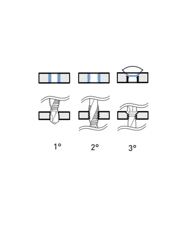 2 - Punta maschio svasatore m3x0.5 per trapano avvitatore 1/4 Fervi 0890/m3