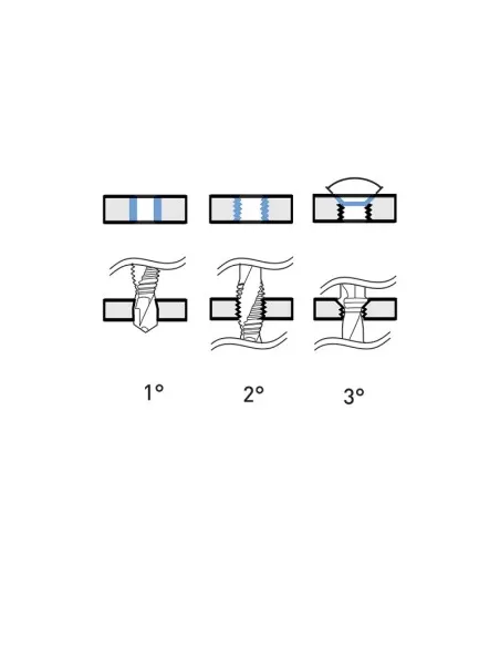 2 - Punta maschio svasatore m6x1 per trapano avvitatore 1/4 Fervi 0890/m6