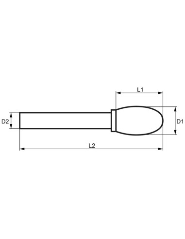 2 - Lima rotativa hm ovale standard 8x13 mm gambo 6 Fervi e08sc6