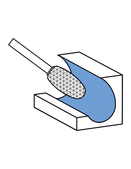 3 - Lima rotativa hm ovale alluminio 10x16 mm gambo 6 Fervi e10al6