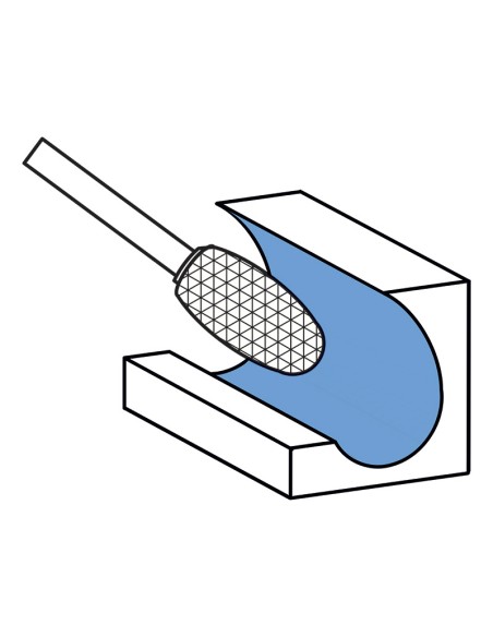 Lima rotativa hm ovale standard 10x16 mm gambo 6 Fervi e10sc6