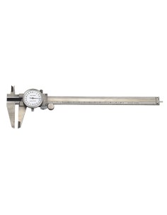 Calibro inox 150 mm con comparatore risoluzione 001 mm Fervi c005/150