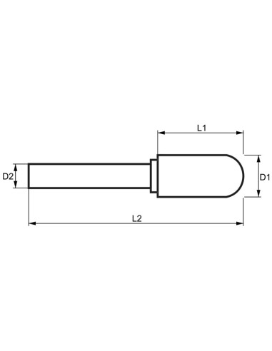 3 - Lima rotativa hm tonda incrociato punta sferica 10x20mm gambo 6 Fervi c10dc6
