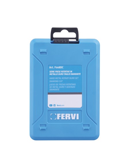 3 - Serie 5 pz lime rotative hm diamante 10x20 mm gambo 6 Fervi f008dc