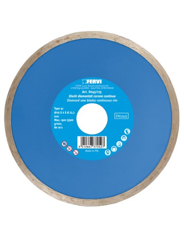 1 - Disco diamantato per ceramica 180 mm Fervi d045/180