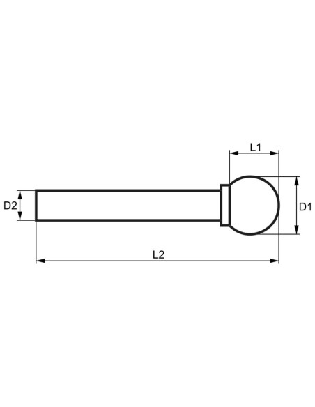 3 - Lima rotativa hm sferica alluminio 6x5.4 mm gambo 6 Fervi d06al6