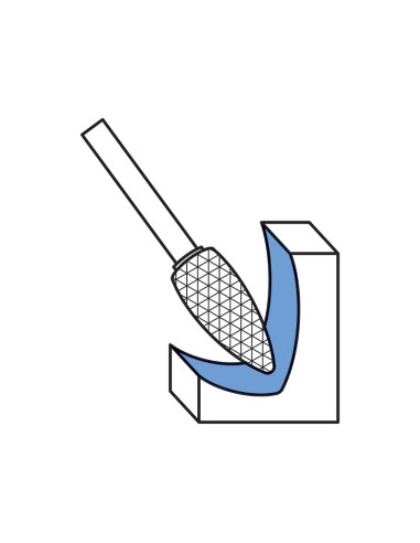 3 - Lima rotativa hm ogiva punta arrotondata incrociato 3x13 mm gambo 3 Fervi f03dc3