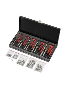 Kit assortimeno riparazione filetti m5-m12 inox valigetta 130 pz Fervi e010e