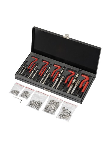 1 - Kit assortimeno riparazione filetti m5-m12 inox valigetta 130 pz Fervi e010e