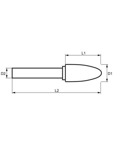 Lima rotativa hm ogiva punta arrotondata incrociato 19x25mm gambo 6 Fervi f19dc6