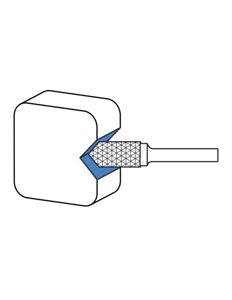 Lima rotativa hm conica 60 gradi incrociato 3x2.5 mm gambo 3 Fervi j03dc3