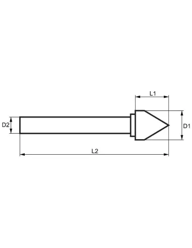 2 - Lima rotativa hm conica 60 gradi standard 16x13 mm gambo 6 Fervi j16sc6