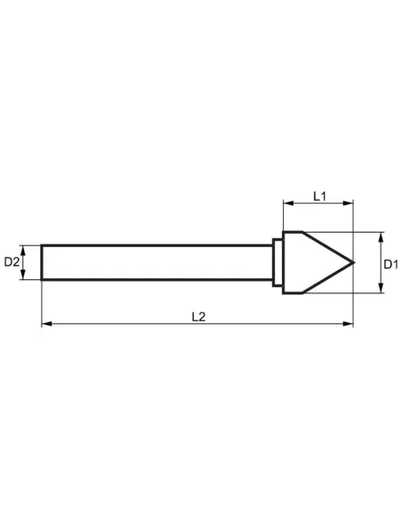 2 - Lima rotativa hm conica 60 gradi standard 16x13 mm gambo 6 Fervi j16sc6
