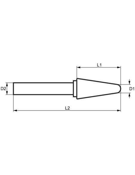 Lima rotativa hm conica a punta raggiata standard 6x16 mm gambo 6 Fervi l06sc6