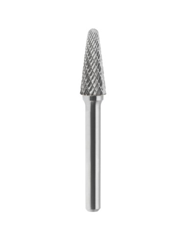 Lima rotativa hm conica a punta raggiata incrociato 8x22 mm gambo 6 Fervi l08dc6