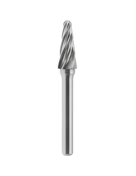 Lima rotativa hm conica a punta raggiata alluminio 10x25 mm gambo 6 Fervi l10al6
