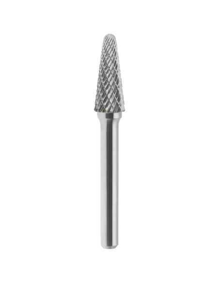 Lima rotativa hm conica a punta raggiata incrociato 10x25mm gambo 6 Fervi l10dc6