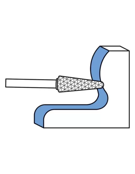 3 - Lima rotativa hm conica a punta raggiata incrociato 10x25mm gambo 6 Fervi l10dc6