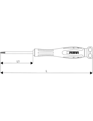 Giravite di precisione torx t9 Fervi p881/0950