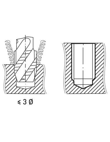 2 - Maschi a macchina per fori ciechi 35 gradi m16 vaporizzato Fervi m003/16
