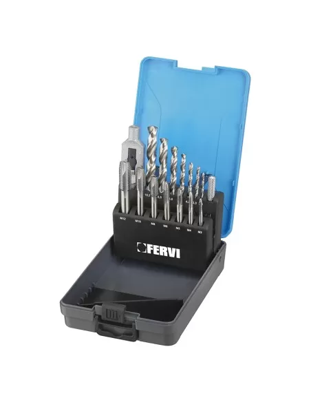 Serie maschi e punte in valigetta 15 pz Fervi m015s