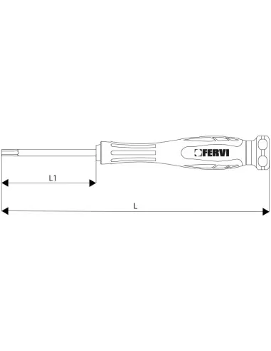 Giravite di precisione esagonale 25x50x140 mm Fervi p886/2550
