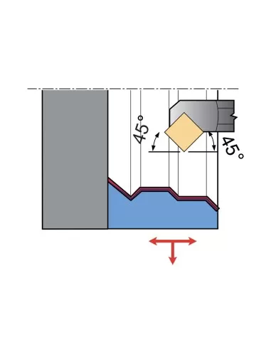 3 - Utensile x interno 45 gradi 25 x 22.5 mm x tornio metallo Fervi ssscr25