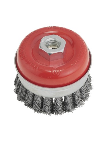 Spazzola a tazza a filo metallico intrecciato 80 mm m14 x smerigliatrice