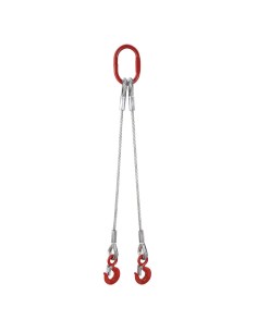 Pendente a 2 bracci 1000 mm con fune in acciaio 12 mm Fervi an2g/12/1