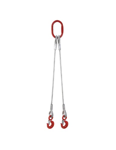 Pendente a 2 bracci 1000 mm con fune in acciaio 12 mm Fervi an2g/12/1