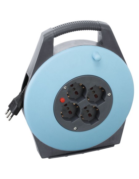 Avvolgicavo prolunga elettrica cavo 20 metri 3x1.5 presa shuko Fervi a010/20