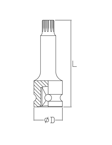 Chiave a bussola ribe maschio rinforzata m18 1/2 Fervi bi433m018