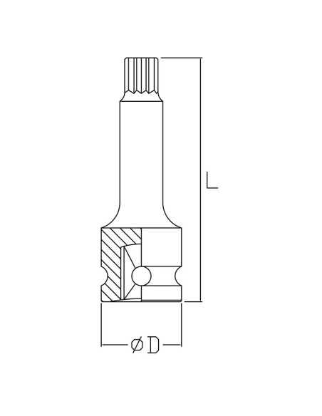Chiave a bussola xzn maschio rinforzata m8 1/2 Fervi bi443m008