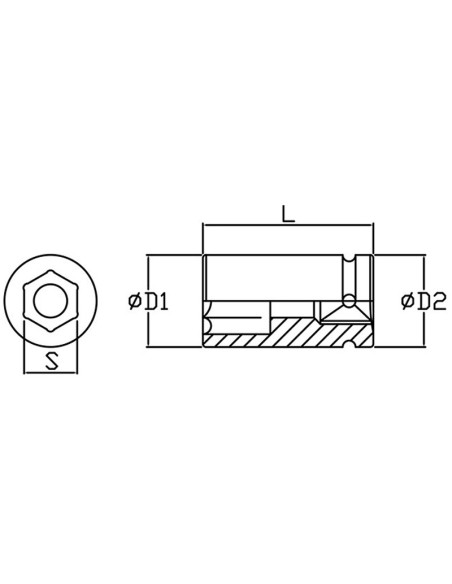 Chiave a bussola rinforzata ad impatto 30 mm 1/2 Fervi bi4e3n030