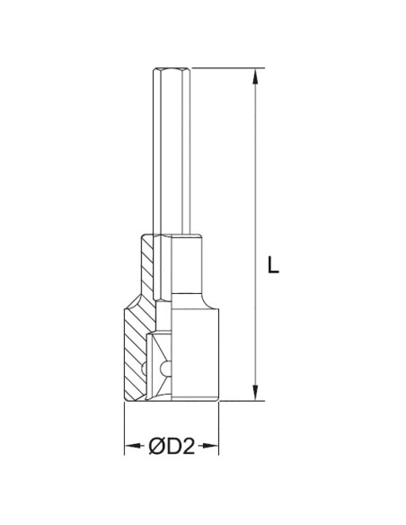 Chiave a bussola con inserto lungo esagonale 10 mm 1/2 Fervi bn413n010a