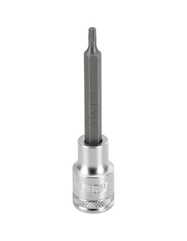Chiave a bussola con inserto lungo torx t20 3/8 Fervi bn424l020a
