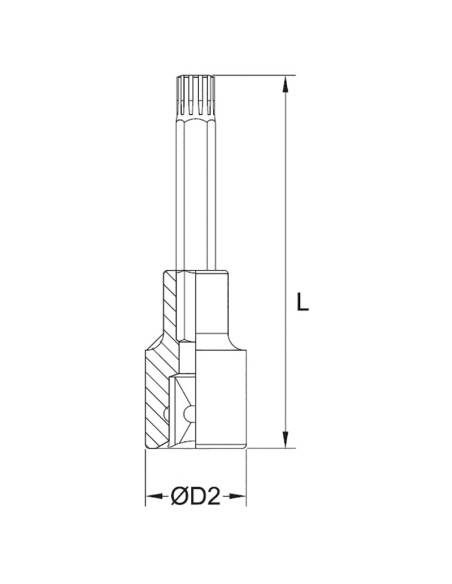 Chiave a bussola con inserto lungo ribe m13 1/2 Fervi bn433l013a