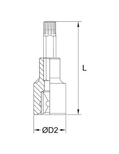 2 - Chiave a bussola con inserto ribe m5 3/8 Fervi bn434n005a