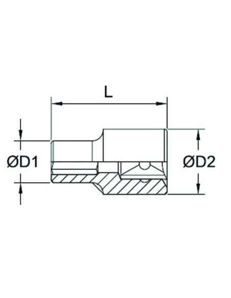 Chiave a bussola esagonale 24 mm 3/4 Fervi bn4e2n024