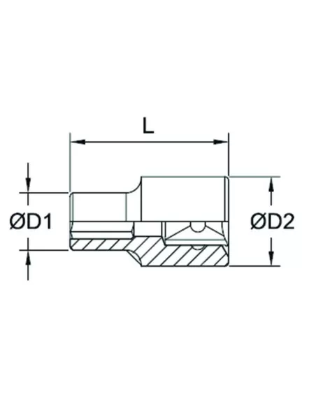 4 - Chiave a bussola esagonale 24 mm 3/4 Fervi bn4e2n024