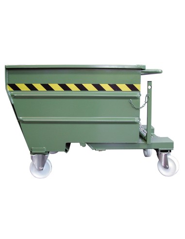 1 - Contenitore benna 1350lt ribaltabile per muletto con ruote Fervi c030/1350