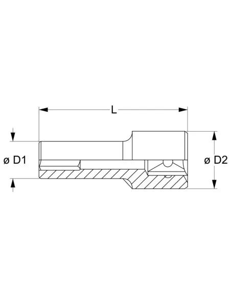 Chiave a bussola lunga esagonale 21 mm 3/8 Fervi bn4el021a