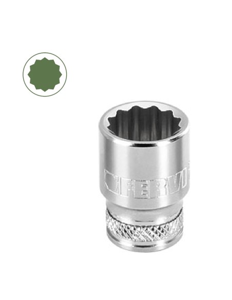 Chiave a bussola poligonale 21 mm 3/8 Fervi bn4p4n021a