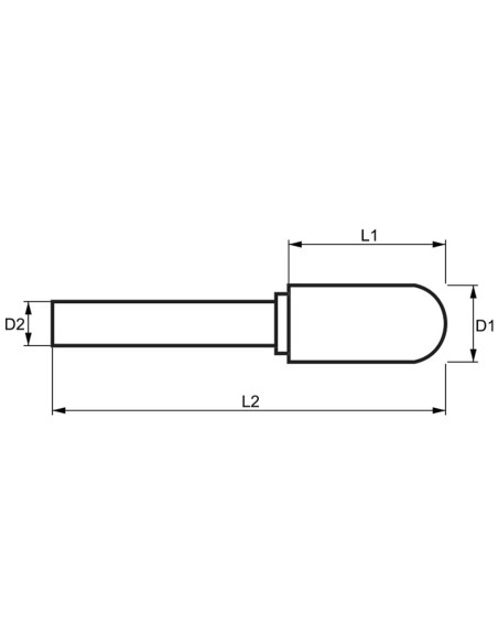 Lima rotativa hm cilindrica standard punta sferica 4x13 mm gambo 3 Fervi c04sc3