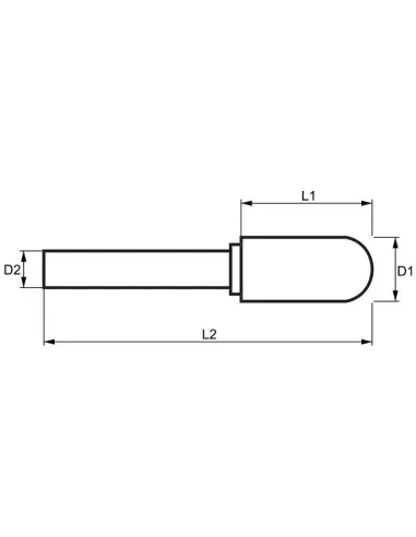 2 - Lima rotativa hm cilindrica standard punta sferica 12x25 gambo 6 Fervi c12sc6