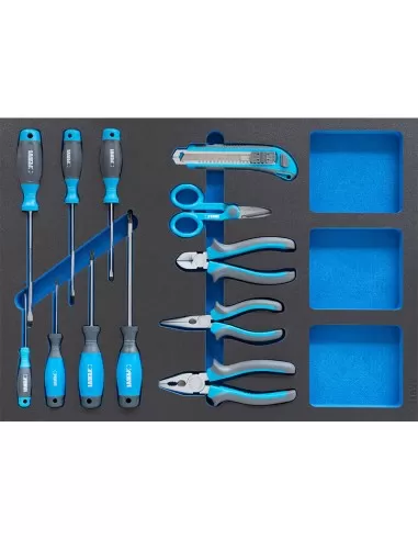 Carrello cassettiera con utensili attrezzi 142 pz officina Fervi c960/am01