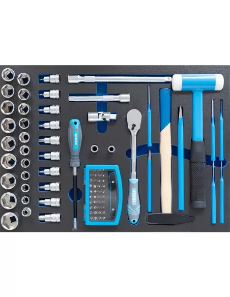 Carrello cassettiera con utensili attrezzi 142 pz officina Fervi c960/am01 Carrello cassettiera con utensili attrezzi 142 pz officina Fervi c960/am01