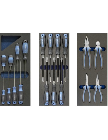 Carrello cassettiera con utensili attrezzi 72 pz officina Fervi c980/cc01